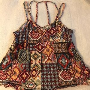 Maroon patterned tank top